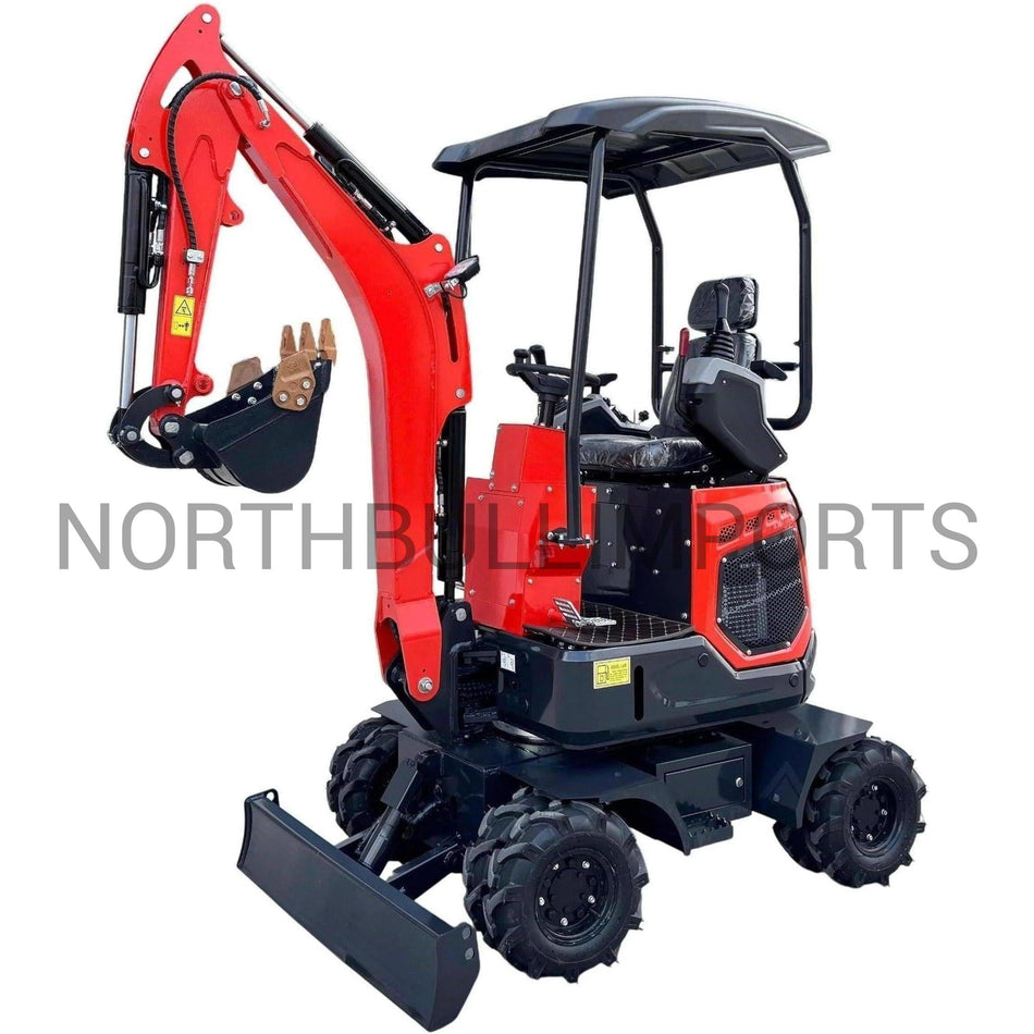 HT15 minikaivuri pyöräalustalla